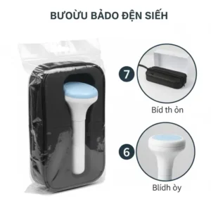 The compact portable electric bidet stored securely in its protective travel case, perfect for discreet packing.