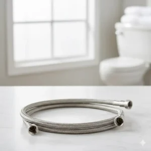 A durable braided stainless steel water supply hose for those seeking replacement toilet bidet parts.