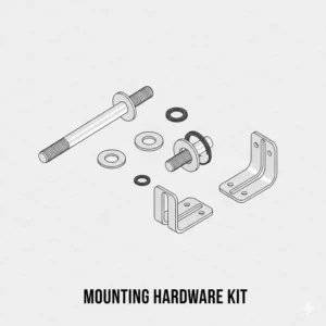 A set of mounting hardware and brackets included in the standard bidet parts kit.
