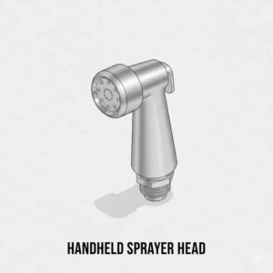 An ergonomic handheld sprayer head, a popular choice among manual bidet parts.