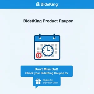A calendar or clock icon reminding users to check the bidetking coupon for the latest expiry and validity dates.