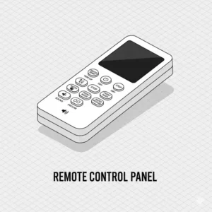 A wireless remote control panel used to manage electronic bidet parts and functions.