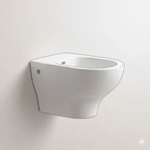 An illustration of the fluid curves and silhouette of a designer bidet artistic modern look.
