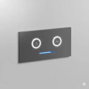 Close-up illustration of the sleek control panel on a designer bidet artistic modern look.