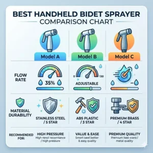 Focus on the ergonomic handle and comfortable grip of the best handheld bidet sprayer.