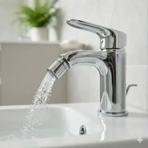 A contemporary matte black bidet tapware mixer with a minimalist single-lever handle design.