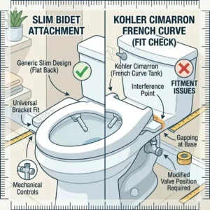 A slim mechanical attachment proving to be the best bidet for kohler toilet on a budget.