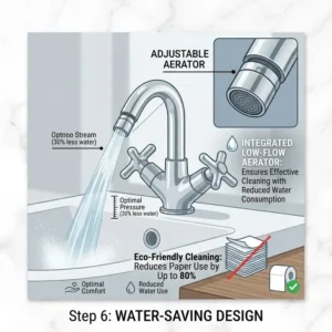 Ảnh minh họa 6: Concept art demonstrating how using an eco-friendly bidet faucet set reduces paper waste.