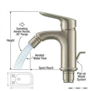 High-quality bidet tapware in a premium brushed nickel finish for a sophisticated bathroom look.