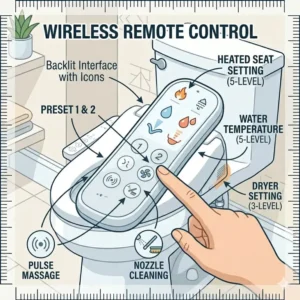 Using a wireless remote to control the functions of the best bidet for kohler toilet.