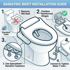 Infographic showing the 500lb high weight capacity of a bariatric bidet.