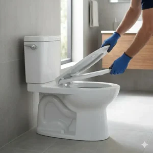 Step-by-step visual guide for installing a SoftClose seat on a standard model of toto ada toilets.