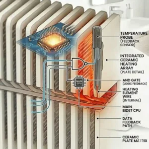 A GFCI power plug connected to a bathroom outlet, ensuring the safety of the bidet water heater.